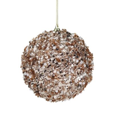 Champagne Sequin Ball, Gold, 15 cm