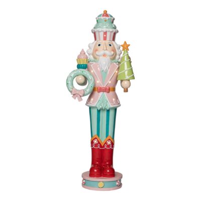 Nutcracker with Tree and Wreath, LED, 107.5 cm