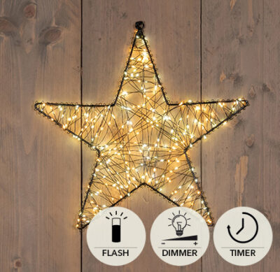 „Starry Radiance“ Metall-Stern, 36 cm, mit 300 warmweißen LEDs