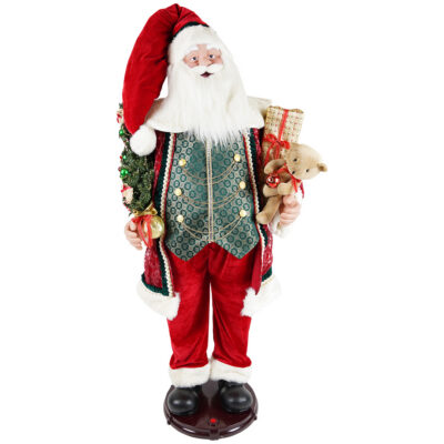 Animated dancing Santa, 155cm life sized costumed figure on a motorised base