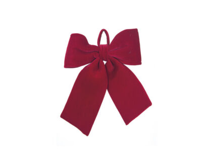 Velvet bow in burgundy red with soft tails