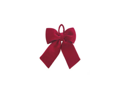 Petite velvet bow in burgundy red with neat loops