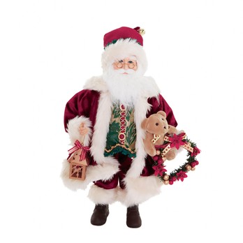 Lantern Santa Figure, Red and Green