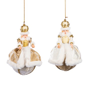 Nutcracker Ball Ornament Set, Gold (Set of 2)