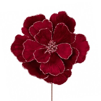 Magnolia Bloom Stem, Burgundy
