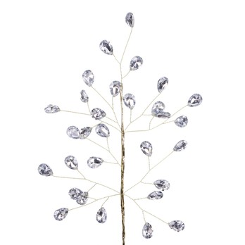 Jewel Drops Stem, Clear and Silver