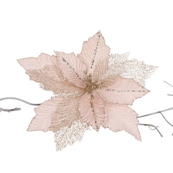 Net Poinsettia Clip, Blush and Gold