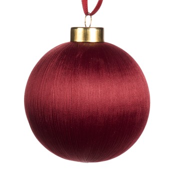 Yarn Wrapped Bauble, Burgundy (8 cm)