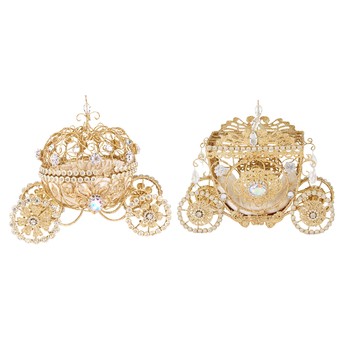 Jewelled Carriage Figure Set, Gold (Set of 2)
