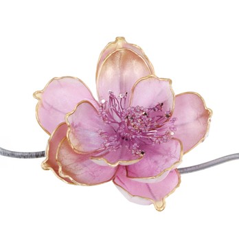 Magnolia Clip Flower, Pink and Gold