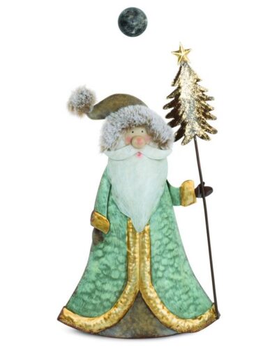 Saint Nicholas. Green Santa Figure, 38 cm