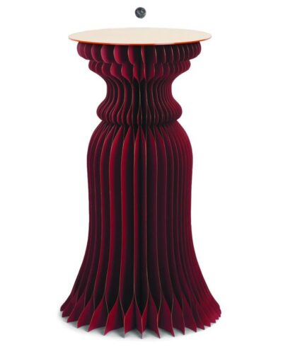 Presentation Stand. Gold / Bordeaux Folding Column Stand 100 Cm
