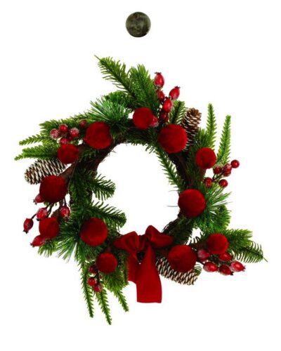 Winter Crown. Wreath, Red / Gold, 39 cm