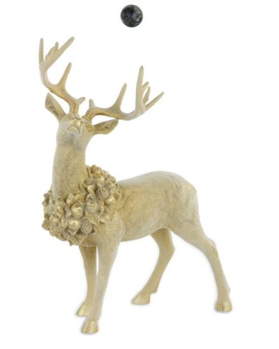 Noble Hart. Reindeer, Beige and Gold, 52 cm