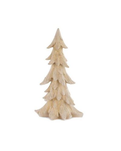Winter Spruce. Flocked Tree, Beige and Gold, 52 cm