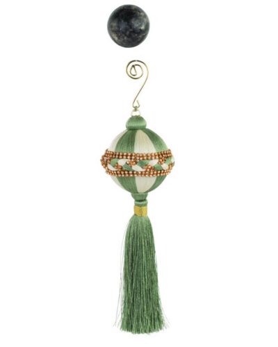 Opera Tassel. White And Green Bauble, 21 cm