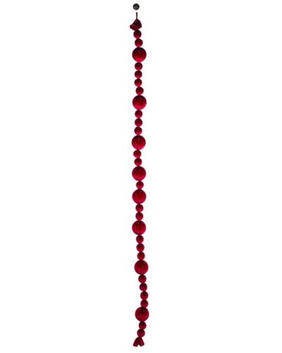 Mantel Swag. Bead Sphere Garland, Bordeaux, 205 cm