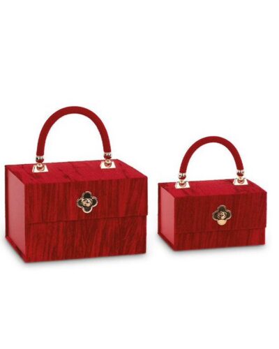 Royal Venice Trunk Set. Red Nesting Trunk Set, 18x12 cm (Set of 2)