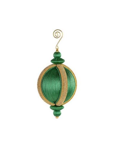 Salon Bauble. Green / Gold Bauble, 16 cm