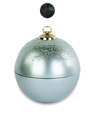 Silver Nimbus. Silver Glass Globe Candle, 18 cm