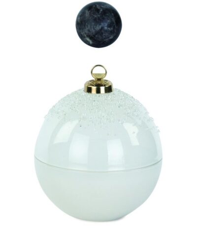 Luminary Sphere. White Glass Globe Candle, 10 cm
