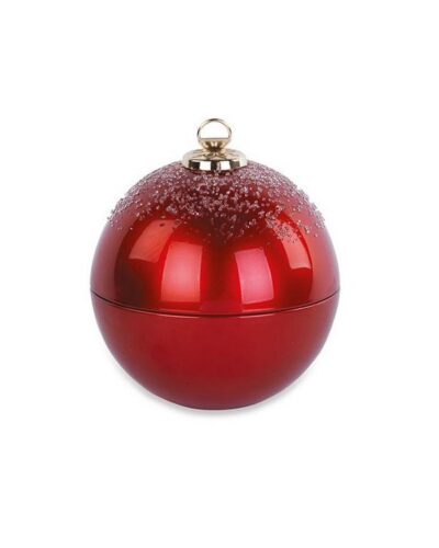 Crimson Orb. Red Glass Globe Candle, 18 cm