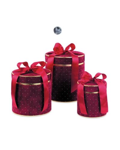 Velvet Nesting Casket. Bordeaux Velvet Box Set, 3 Sizes